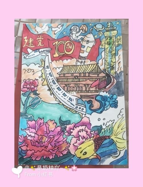 建党一百周年绘画_绘画_文化_绘画