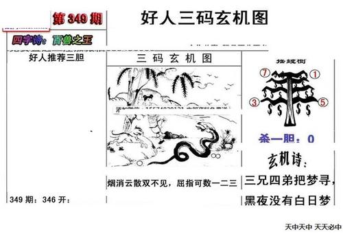 好人三码3d2018年349期摇钱树配码图