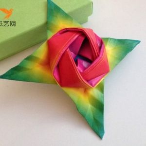 经典连体玫瑰的折纸玫瑰的图解折法教程