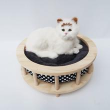 厂家直销 猫床猫窝实木床宠物圆床猫窝猫咪圆窝批发亚马逊爆款