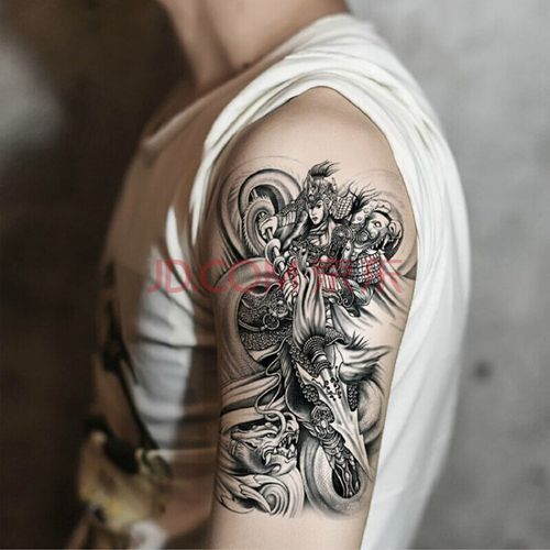 青龙战神赵子龙赵云纹身贴 男女防水纹身贴纸 花臂仿真刺青 一张