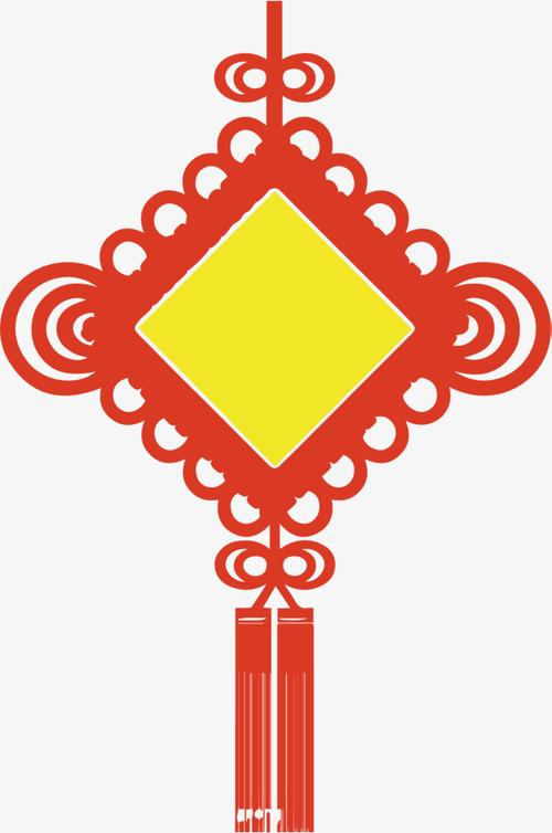 边框底纹花纹中式古风红色中国结圆形边框