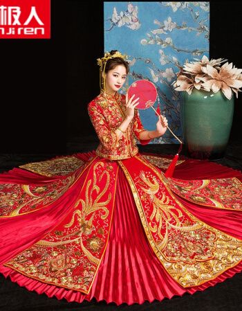 南极人轻奢高端秀禾服新娘2021新款夏季结婚礼服中式新娘出阁服秀和服