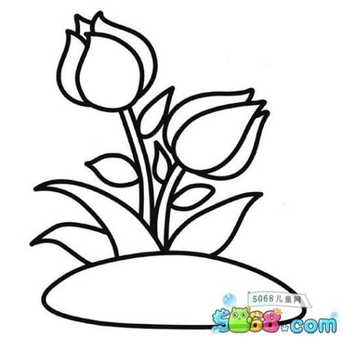 简笔画花草儿童剪纸