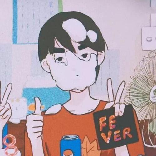 手绘二次元情侣微信头像一左一右