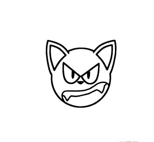 卡通动物发怒的表情画法_卡通简笔画_简笔画大全