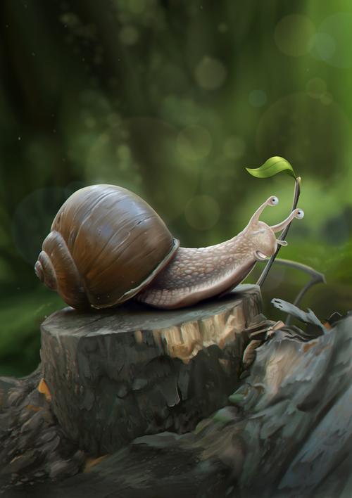《snail》写实插图分享过程