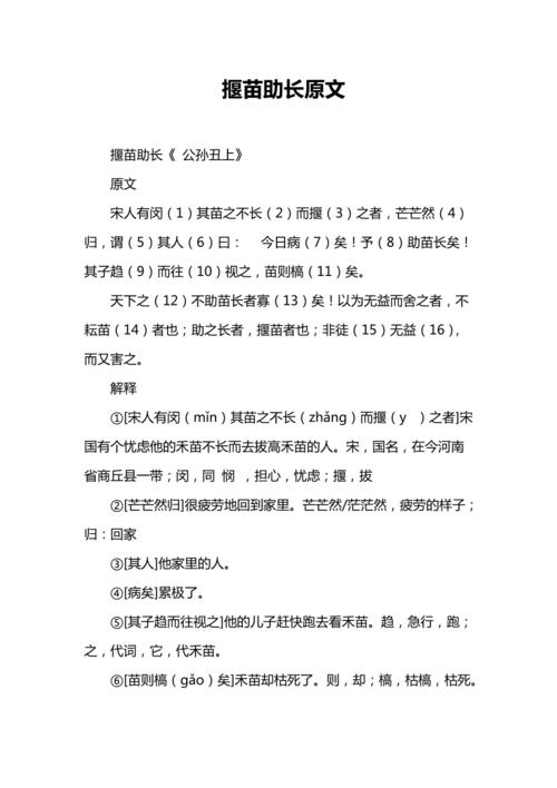 揠苗助长原文