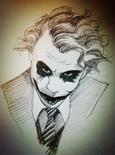 谁教我怎么用铅笔画黑暗骑士小丑?