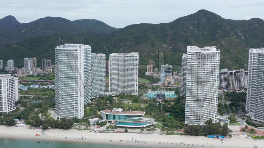 惠州巽寮湾金融街海世界航拍4k