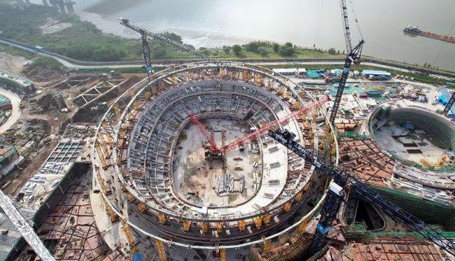 佛山顺德德胜体育中心体育馆压环梁闭环