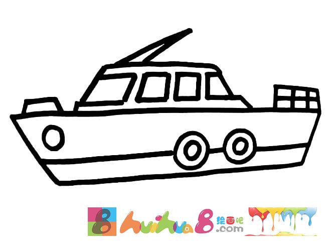 轮船交通工具简笔画步骤图片大全五,儿童简笔画,幼儿简笔画,简笔画