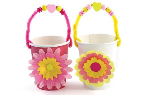 环保手工纸杯子手工制作花篮步骤图解