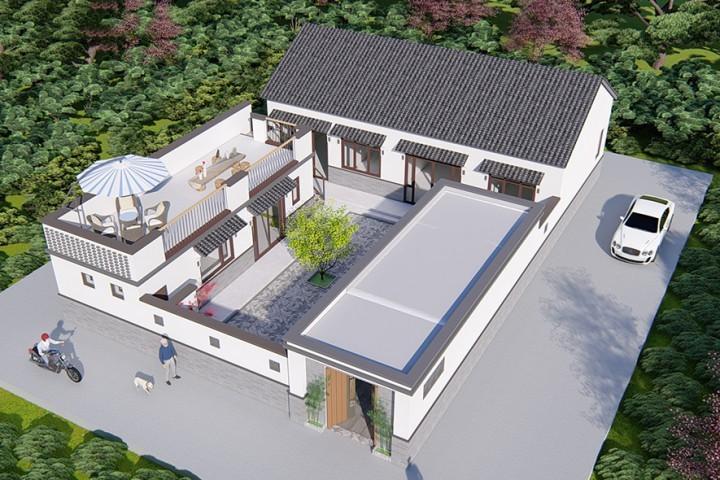 占地14x21一层自建三合院设计全套施工图
