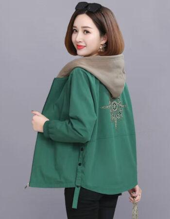 特价捡漏短外套女双层短外套女冬季装韩版宽松风衣女冬季时尚夹克连帽