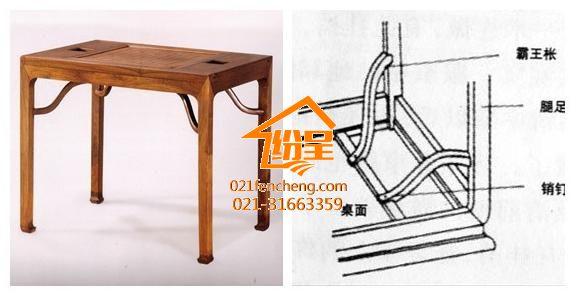 用于方桌,方凳的一种榫卯,也可以说是一种不用横枨加固腿足的榫卯结构