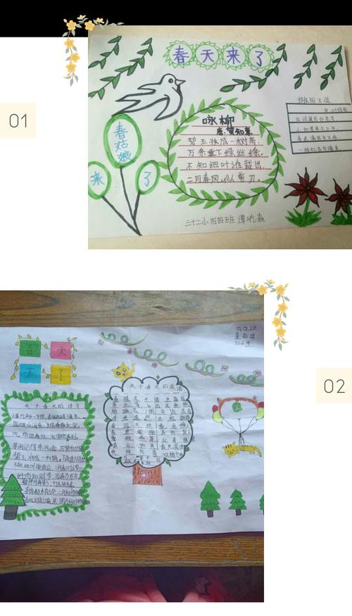 方寸之地 涂写春天――四四班"春之韵"手抄报作品展