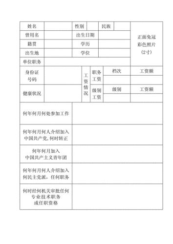 干部履历表标准版.docx 13页