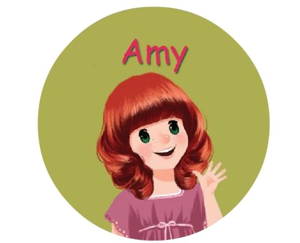 艾米(女子名,涵义:最心爱的人) 举例: so there we were with amy and