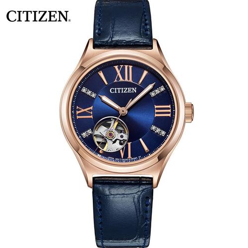 西铁城citizen手表自动机械小牛皮带商务时尚女表pc100315l视频