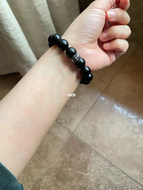 自己diy 的墨玉手串,喜欢~_手串_和田玉_diy_方庄攻略