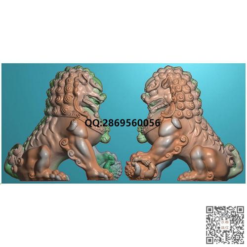 双面深雕狮子_动物精雕图动物浮雕图动物灰度图精雕图浮雕图灰度图