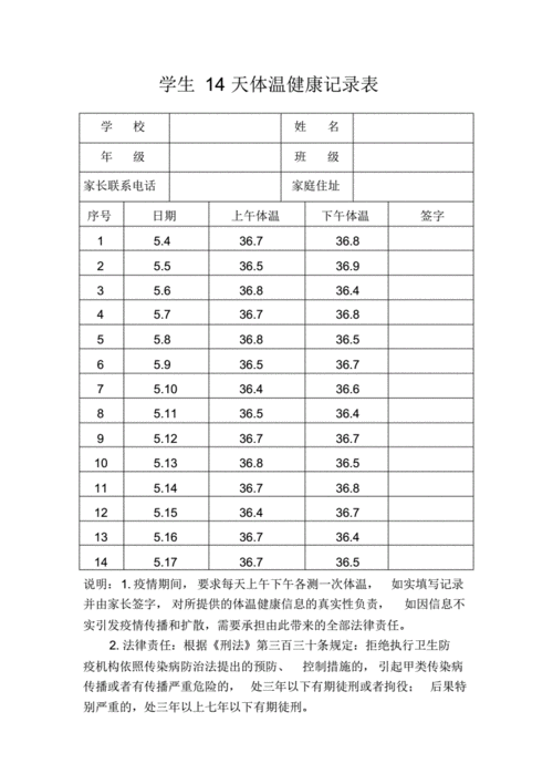 学生14天体温健康记录表.pdf 1页