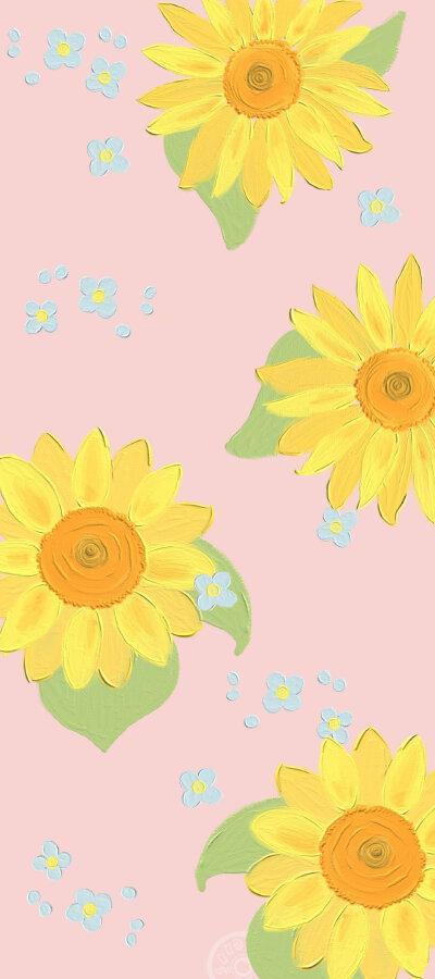 油画质感壁纸artset 高清壁纸 可爱简约 纯色壁纸插画手绘