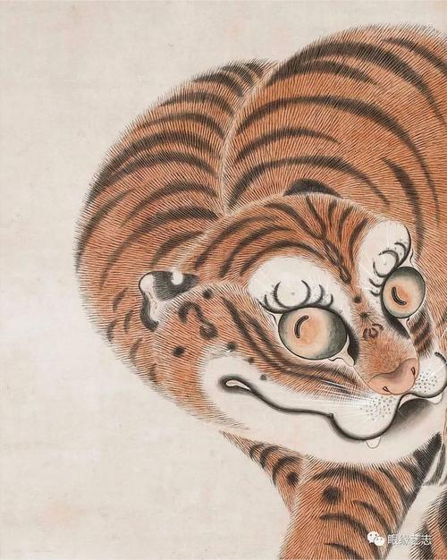 创艺者日本传统绘画精赏虎坐萌眸啸浪对吟