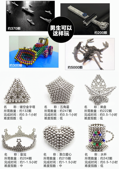 热卖巴克球魔力磁力球5mm1000颗216颗磁铁球成人减压套装抖音益智玩具