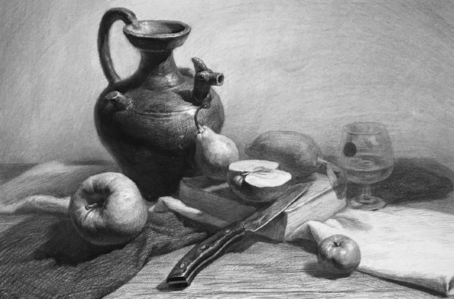 杭州画室素描静物罐子的光影及质感