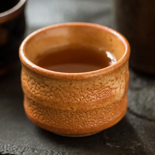 柴田陶器日本进口志野烧杯子粗陶手制柴烧风格茶杯小酒杯