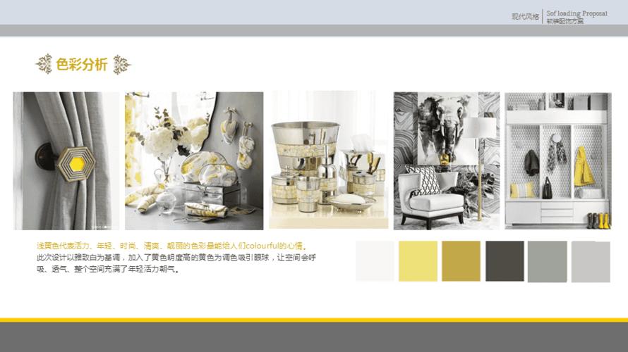 现代简约风格家庭软装设计提案全套室内装修设计案例展示ppt模板课件