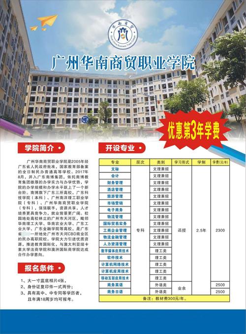 东莞广州华南商贸职业学院成人高考
