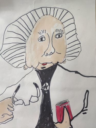 塔山小学4.1中队开展"最受尊敬的人"主题绘画活动