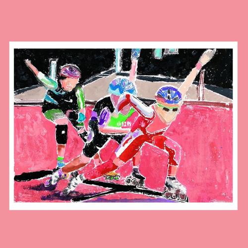 轮滑少年09_创意美术_轮滑_少儿创意美术_文化_绘画