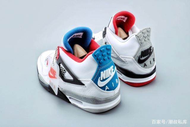 air jordan 4 "whatthe"球鞋aj4红蓝鸳鸯白红蓝水泥ci
