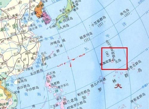 图中红色方框内为关岛位置,距离中国大约4000公里轮驻关岛的美军f