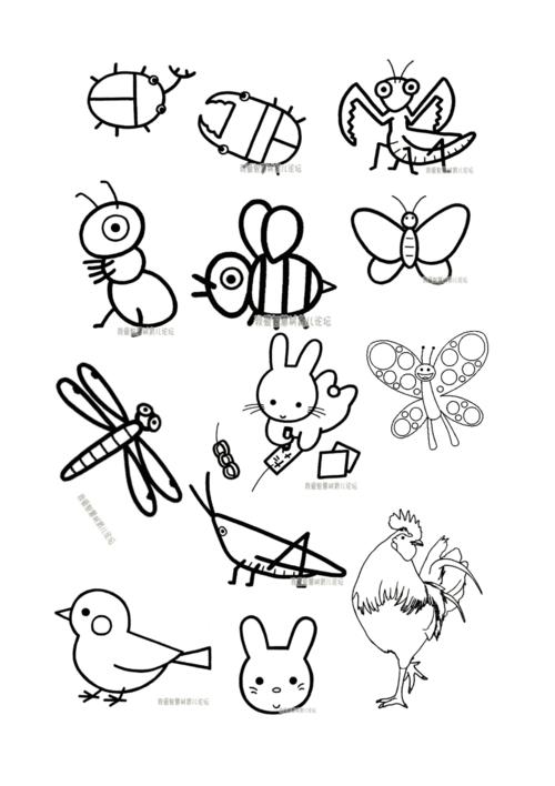 可爱幼儿简笔画动物篇