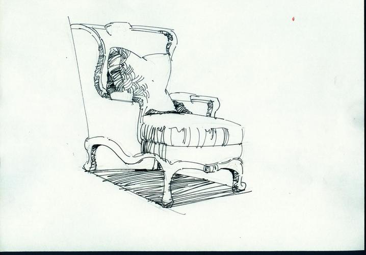 手绘椅子过程上色