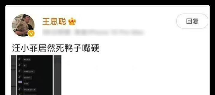 被曝与95后美女主播同居汪小菲否认王思聪评价死鸭子嘴硬