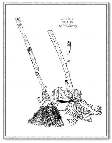 【转载】【2009-6-12】线描写生——扫把,拖把和簸箕