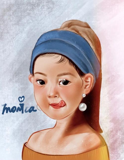 【procreate绘画】戴珍珠耳环的小女孩_procreate_绘画_珍珠耳环_油画