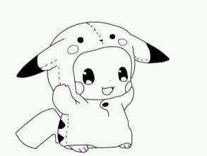 手抄报 q版皮卡丘简笔画 蠢萌 第1页