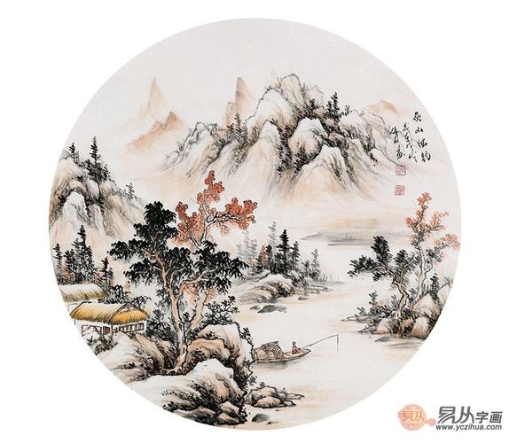 进门玄关挂什么画作好雅致山水画就不错