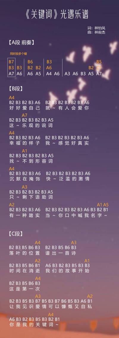 光遇sky乐谱