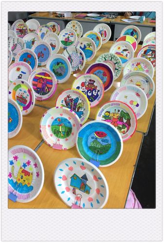 区实验小学二年级四班艺术教育展--餐盘绘画