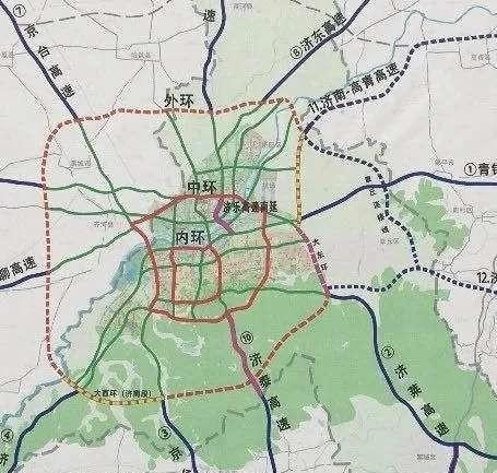 就是新的济南绕城高速二环线,东环通车,西环北环在建,南环还在规划中