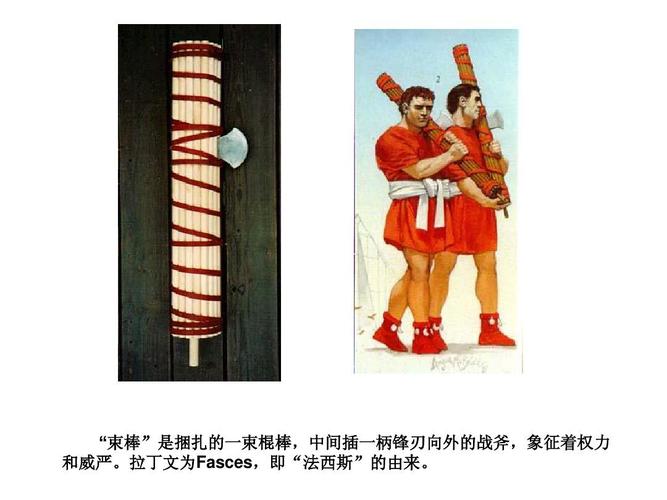 拉丁文为fasces,即"法西斯"的由来.
