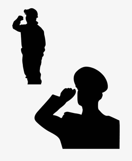 剪纸风格人物举起右拳头宣誓发誓